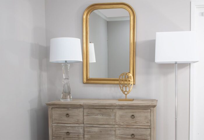 Ova Gold Leaf Louis Philippe Mirror- Celline Home