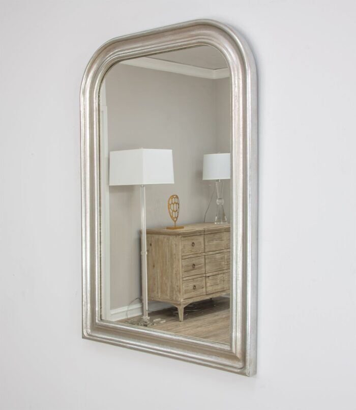 Ova Silver Leaf Louis Philippe Mirror- Celline Home