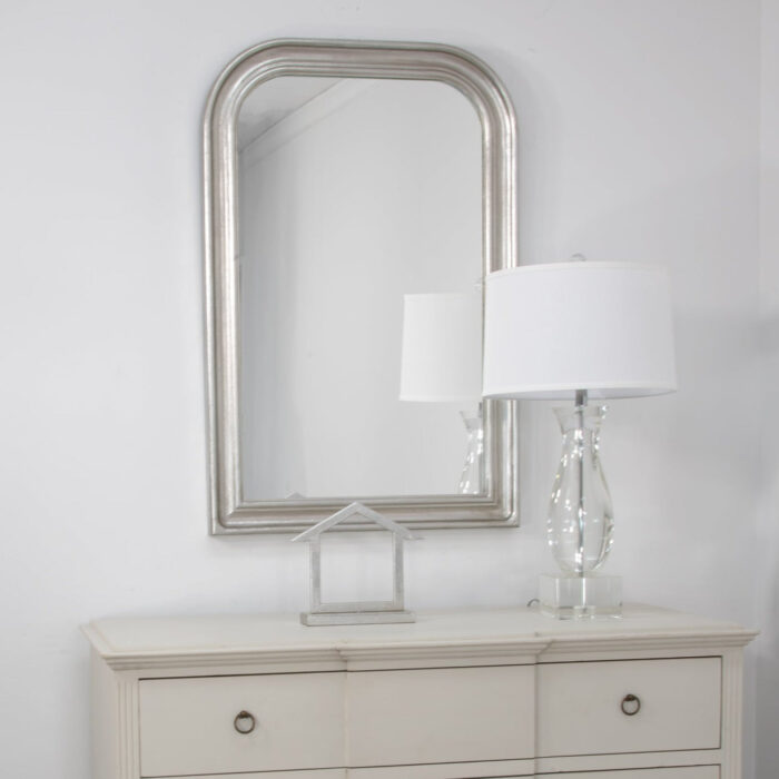 Ova Silver Leaf Louis Philippe Mirror- Celline Home