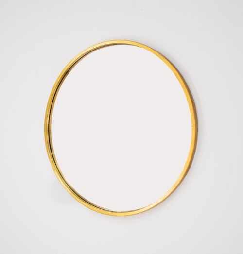 Senya Gold Leaf Round Mirror- Celline Home