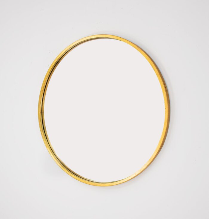 Senya Gold Leaf Round Mirror- Celline Home