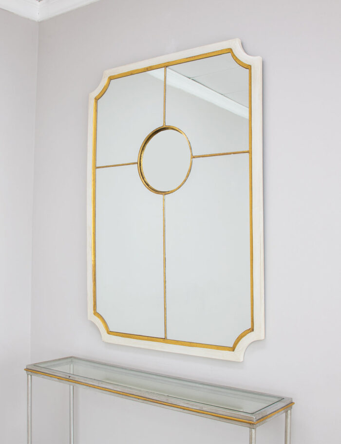 Tulip White and Gold Sectional Mirror- Celline Home