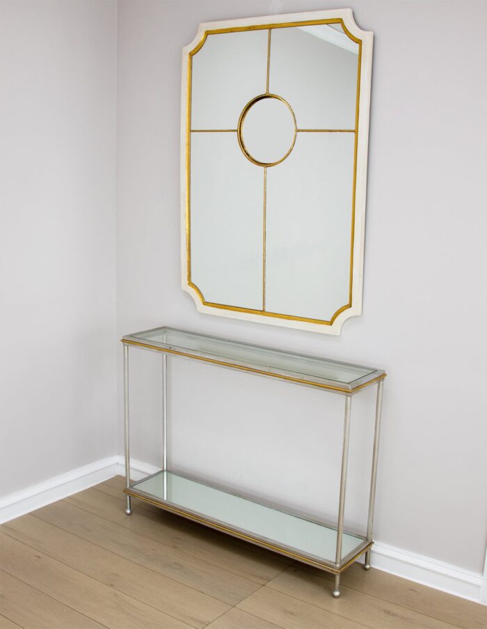 Tulip White and Gold Sectional Mirror- Celline Home