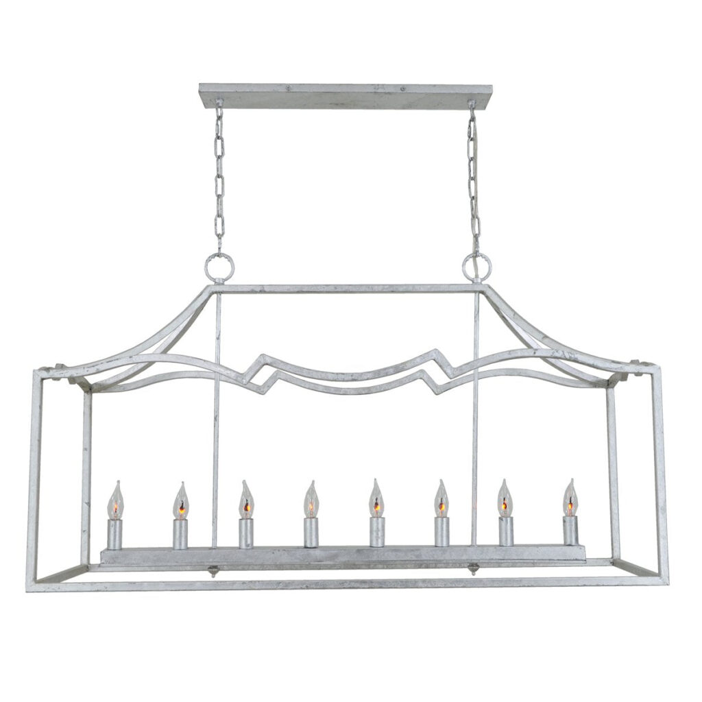 Veera 8 Light Silver Rectangular Lighting- Celline Home