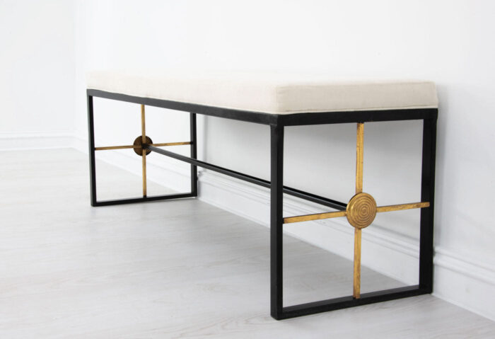 Venessa Black and Gold Bench- Celline Home