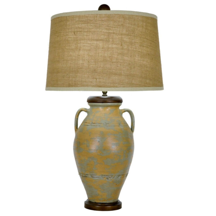 Rama Green and Gold Pottery Table Lamp - Celline Home