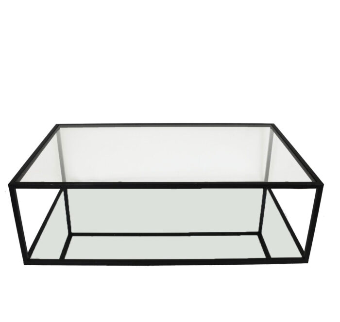 Emily 2 Shelves Black Coffee Table - Celline Home