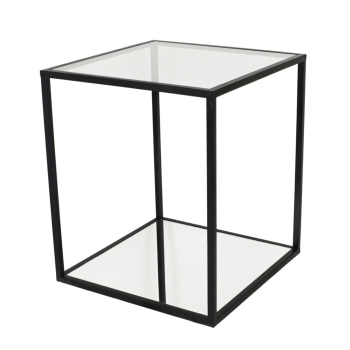 Emily 2 Shelves Black Side Table - Celline Home