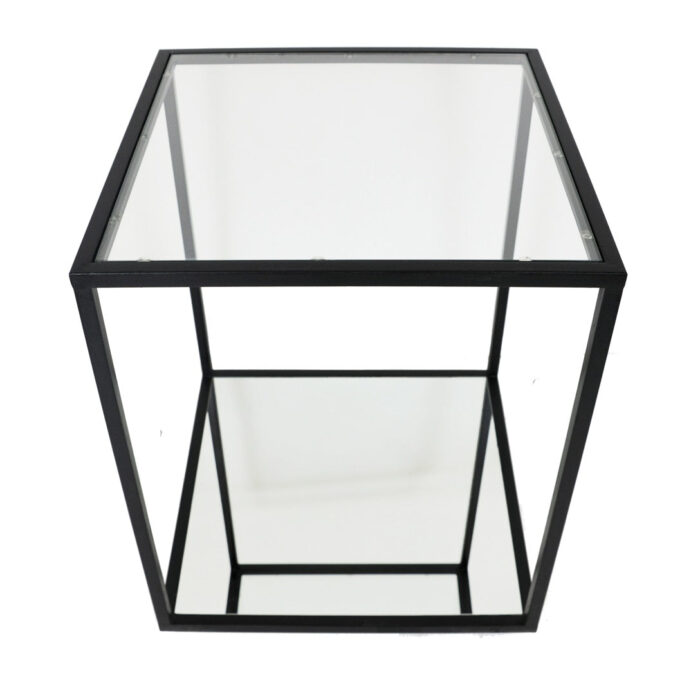 Emily 2 Shelves Black Side Table - Celline Home