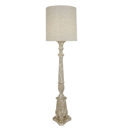 Remy Carved Wood Floor Lamp - Celline Home