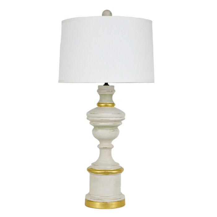 Celline Home Harper Solid Wood White Table Lamp