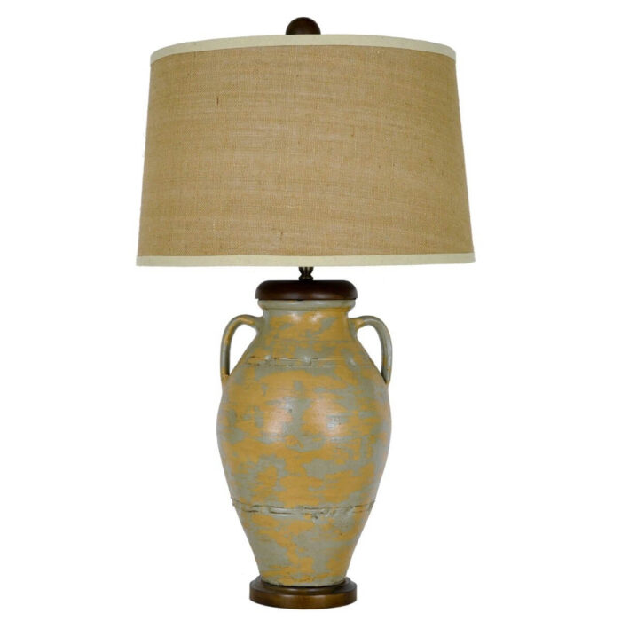 Rama Green and Gold Pottery Table Lamp - Celline Home