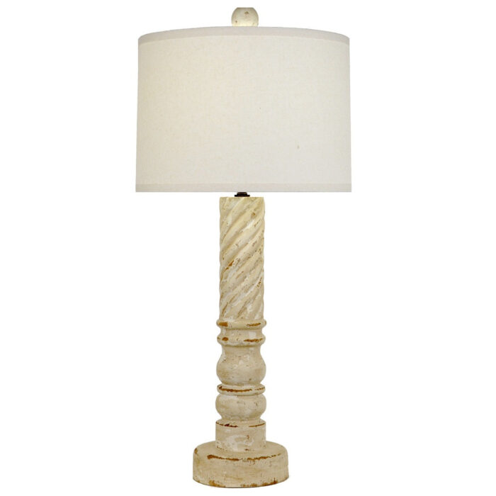 Quincy Carved Wood Table Lamp - Celline Home