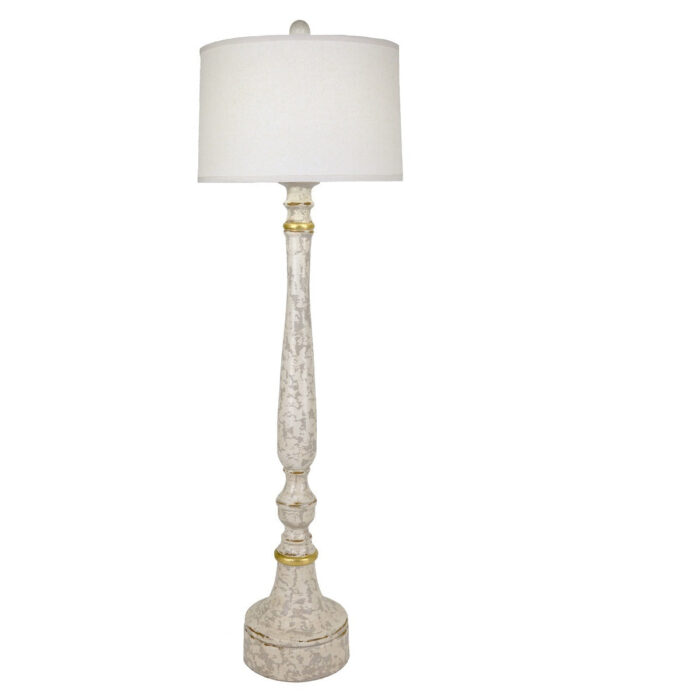 Ollie White Finish Oak Wood Floor Lamp - Celline Home