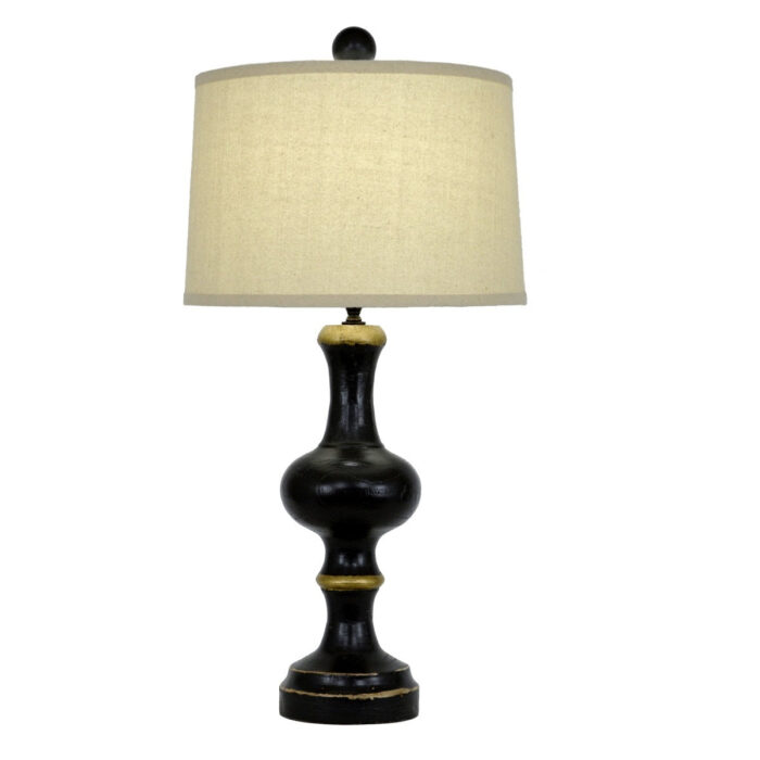 Ellis Solid Wood Black Table Lamp - Celline Home