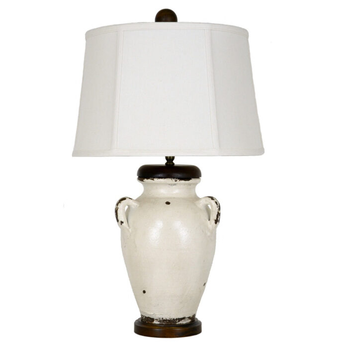 Mika White Pottery Table Lamp - Celline Home