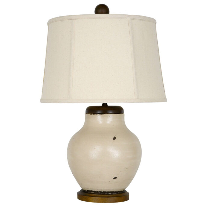 Olaf Light Cream Pottery Table Lamp - Celline Home