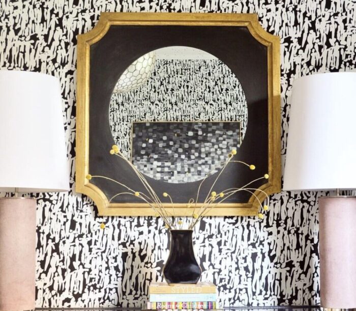 Zeke Black and Gold Wall Mirror- Celline Home