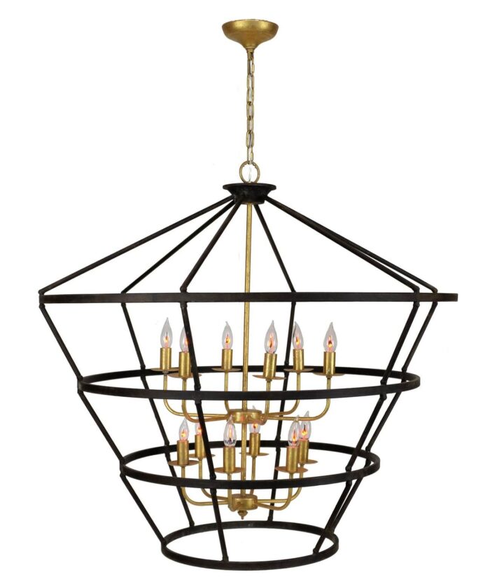 Massive 12 Light Brown and Gold Lantern - Celline Home