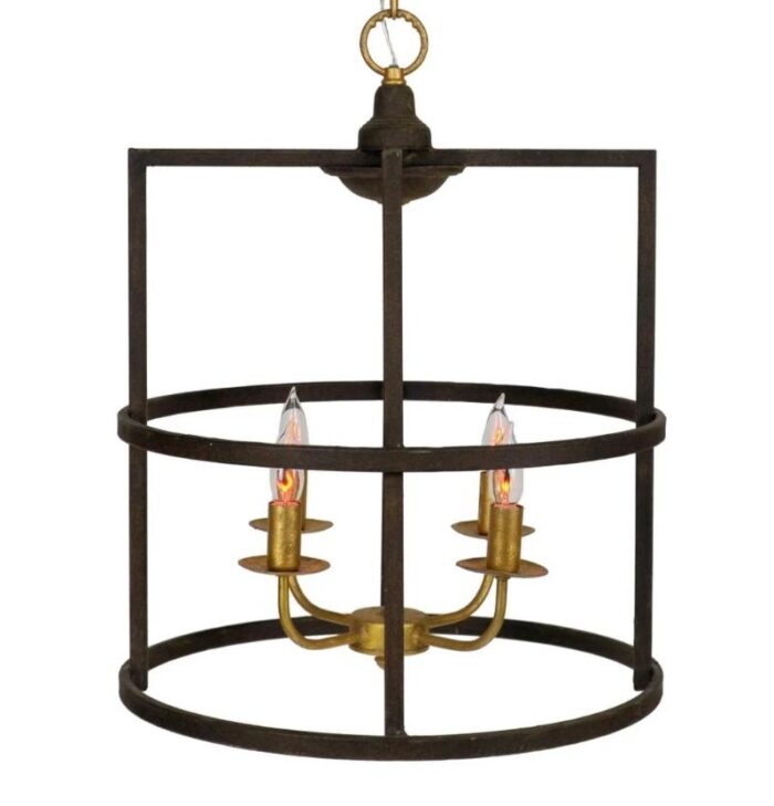 Louisino 4 Light Brown and Gold Lantern - Celline Home