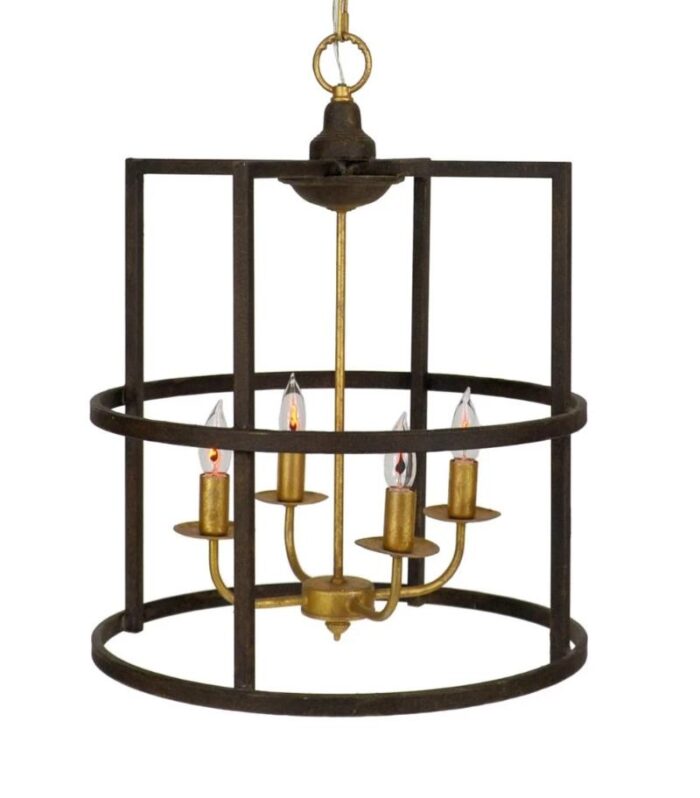 Louisino 4 Light Brown and Gold Lantern - Celline Home