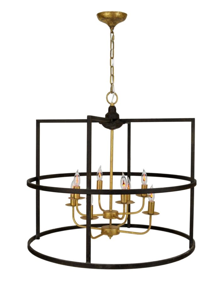 Central 8 Light Brown and Gold Lantern - Celline Home