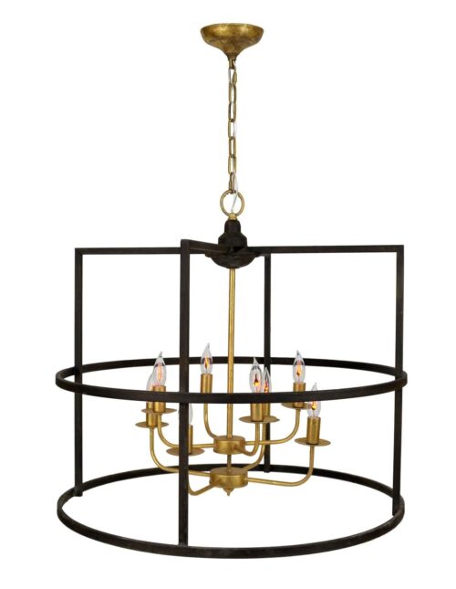 Central 8 Light Brown and Gold Lantern - Celline Home