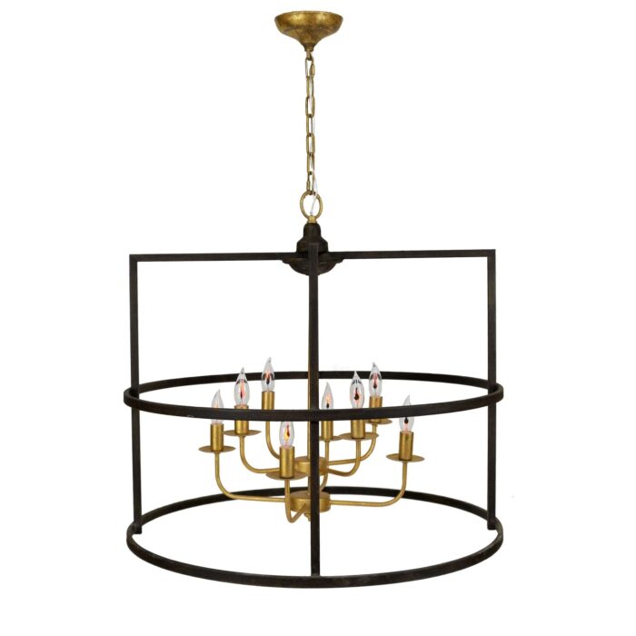 Central 8 Light Brown and Gold Lantern - Celline Home