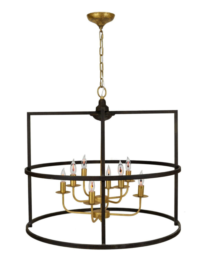 Central 8 Light Brown and Gold Lantern - Celline Home