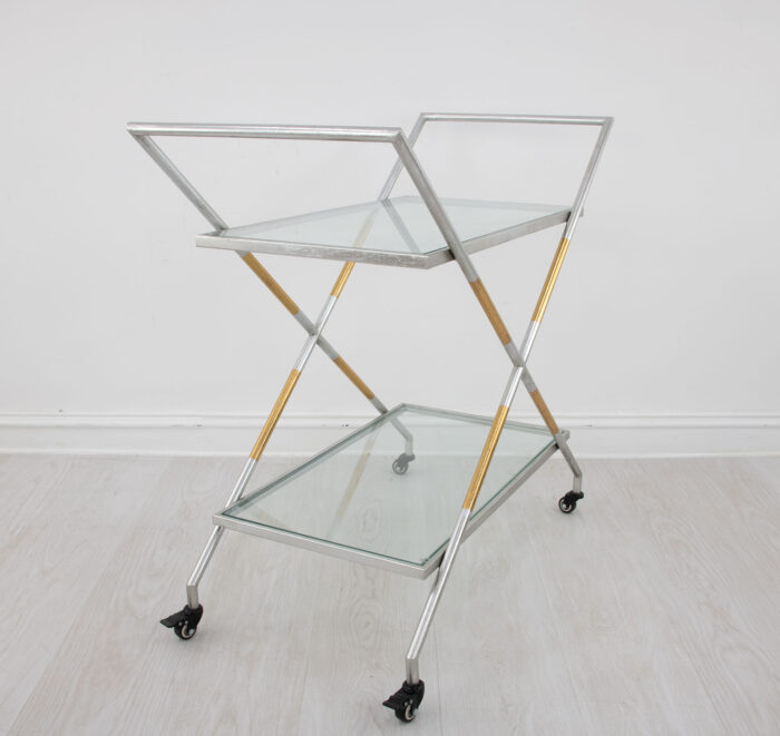 Lisa Silver and Gold Bar Cart - Image 4