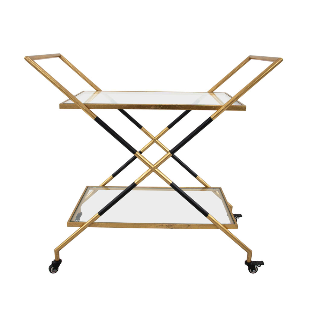 Lisa Black and Gold Bar Cart- Celline Home