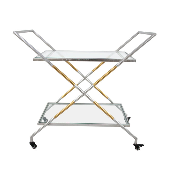 Lisa Silver and Gold Bar Cart- Celline Home