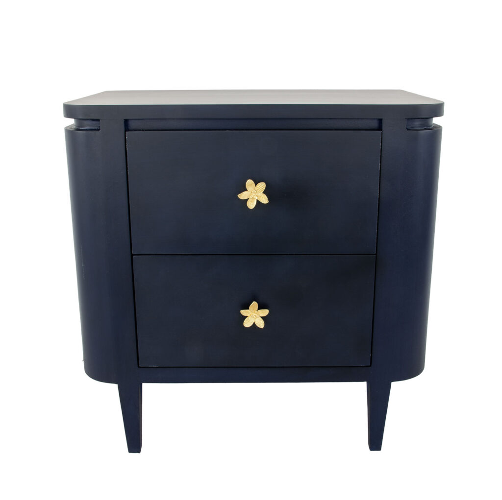 Octavia Navy Demilune Nightstand- Celline Home