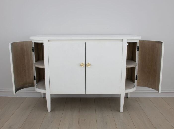 Octavia White Demilune Cabinet - Image 5