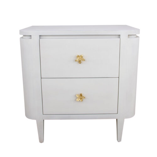 Octavia White Demilune Nightstand- Celline Home